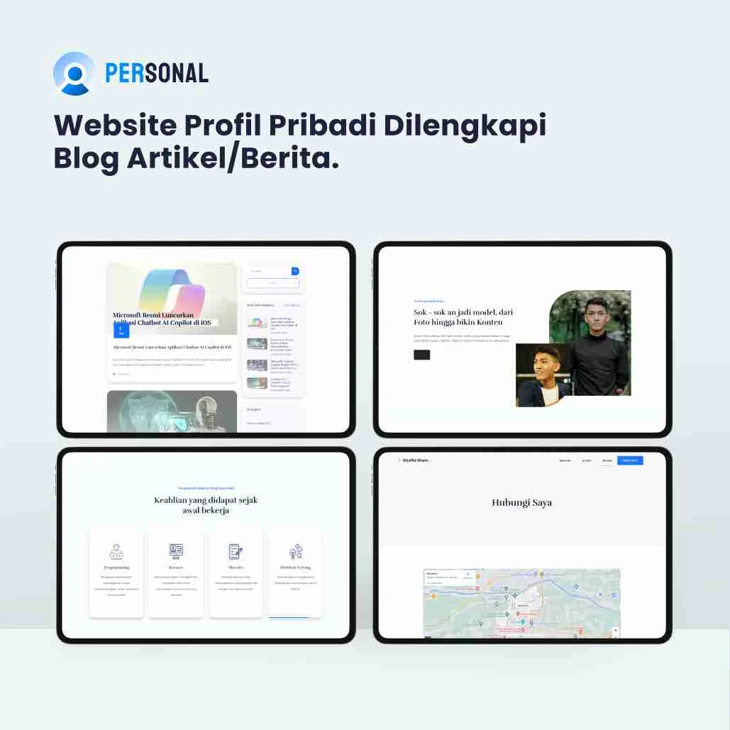 Website Profil Pribadi dilengkapi Blog Artikel/berita