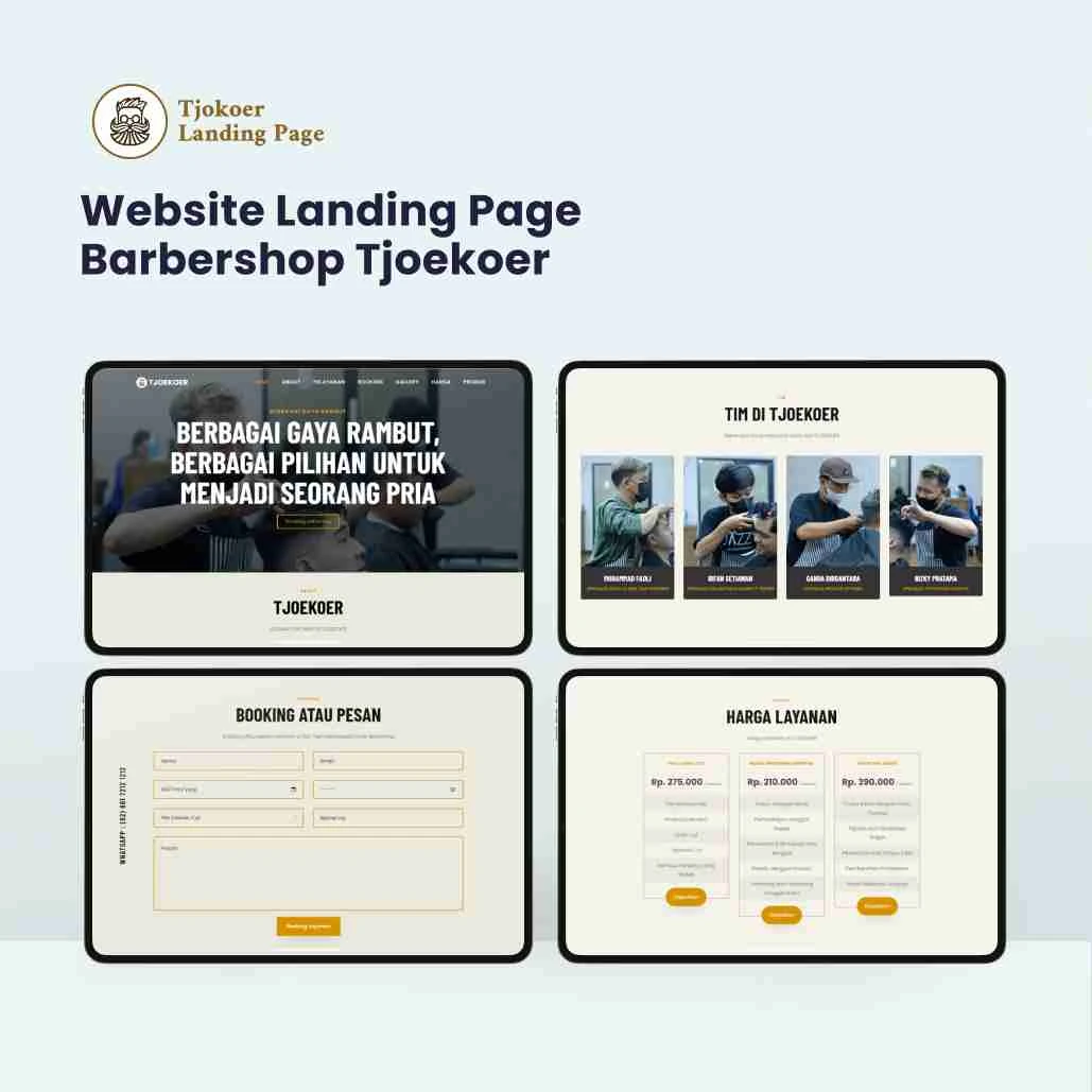 Website Landing Page Barbershop Tjoekoer