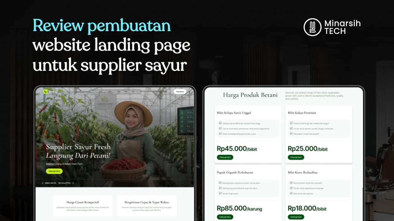 Review Pembuatan Website Landing Page untuk Supplier Sayur