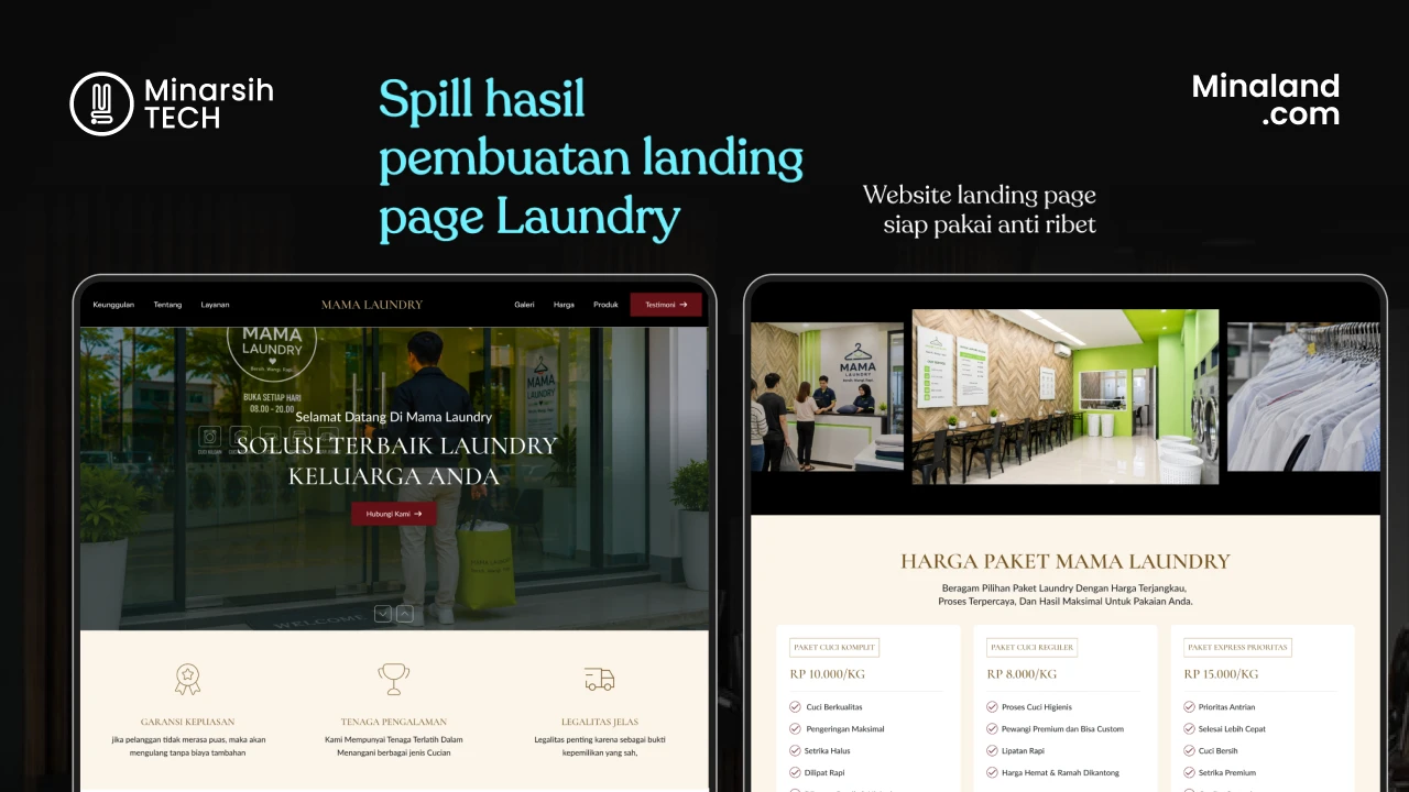 Spill Hasil Pembuatan Landing Page Laundry: Studi Kasus Mama Laundry