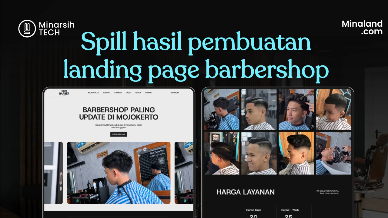 Spill Hasil Pembuatan Landing Page Barbershop yang Menyesuaikan Branding Bisnis