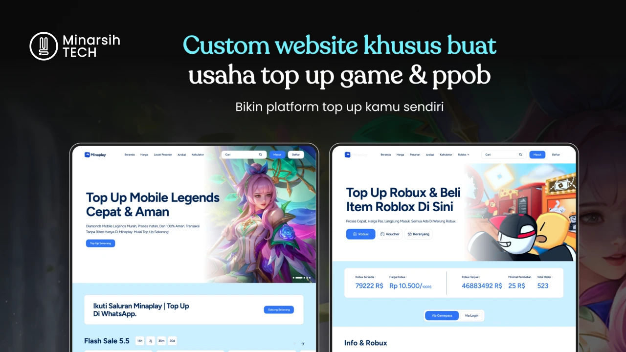 Website Top Up Game & PPOB Siap Pakai untuk Bisnis Digital Modern