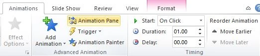 Klik Animation Pane