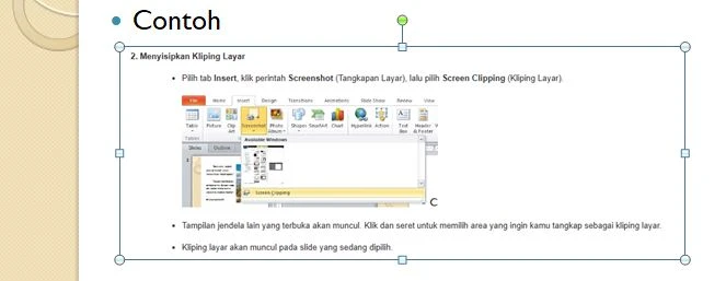 Hasil Screen Clipping akan muncul