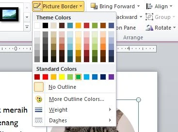 Pilih warna untuk batas foto