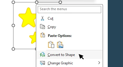 Klik Convert to Shape