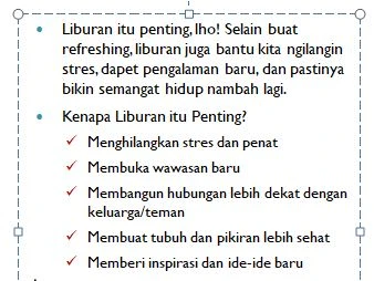 Hasill dari Indentasi daftar dan paragraf