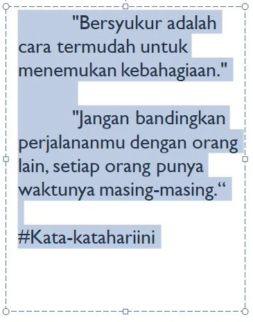 Piliih teks yang ingin di format