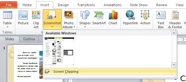 Pilih Screen Clipping