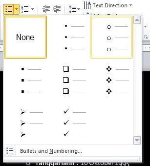 Pilih gaya bullets yang diinginkan