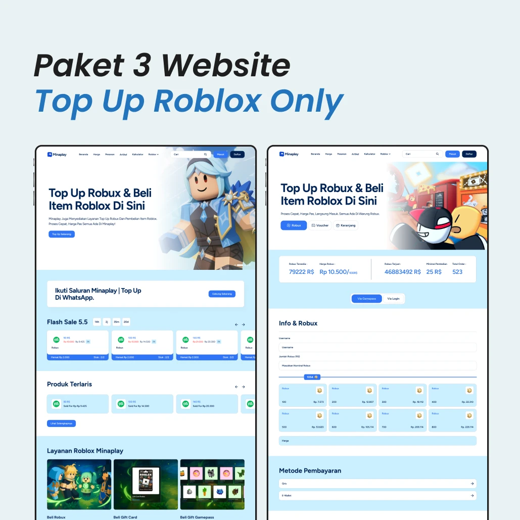 Paket 03 - Website Top Up Roblox Only