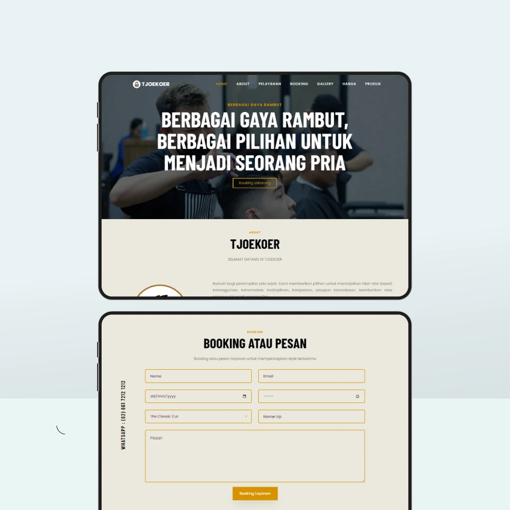 Website Landing Page Barbershop Tjoekoer