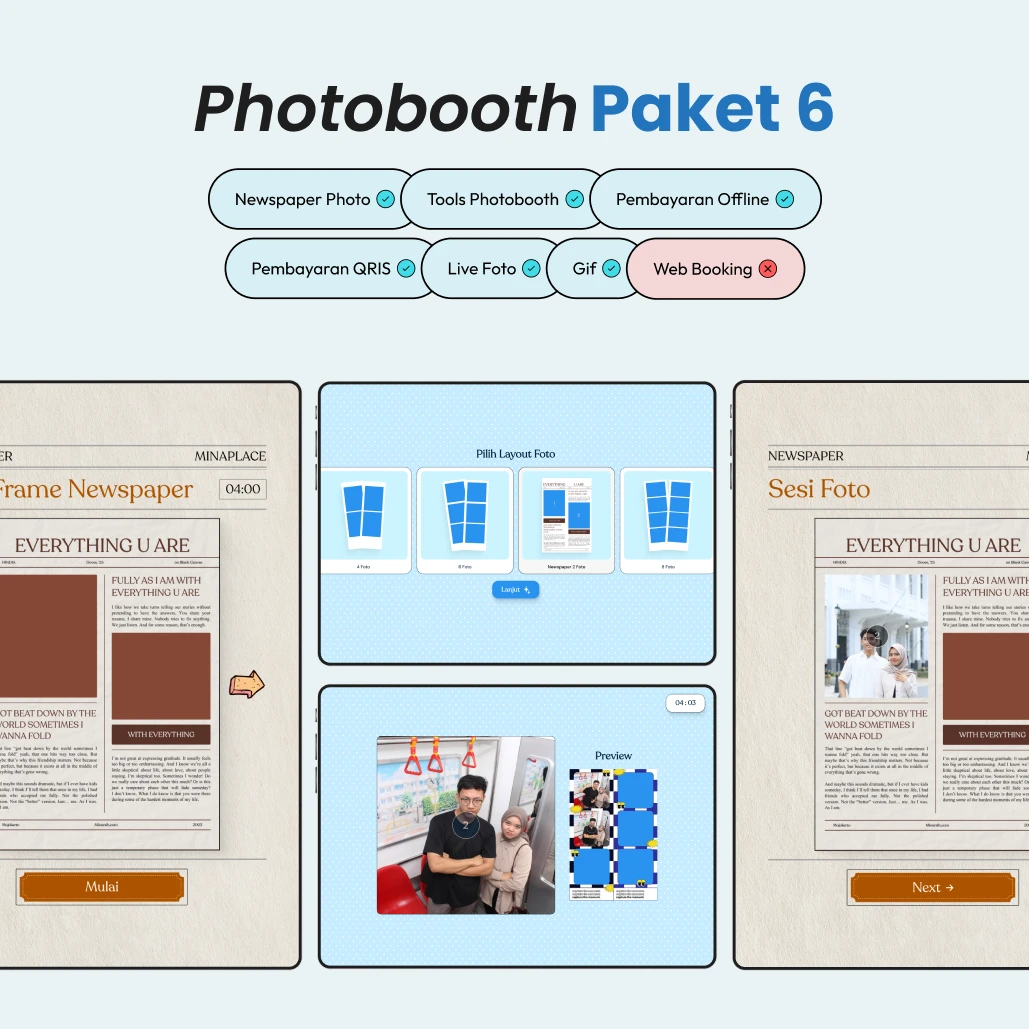 Paket 06 - Website Photobooth Strip + Newspaper