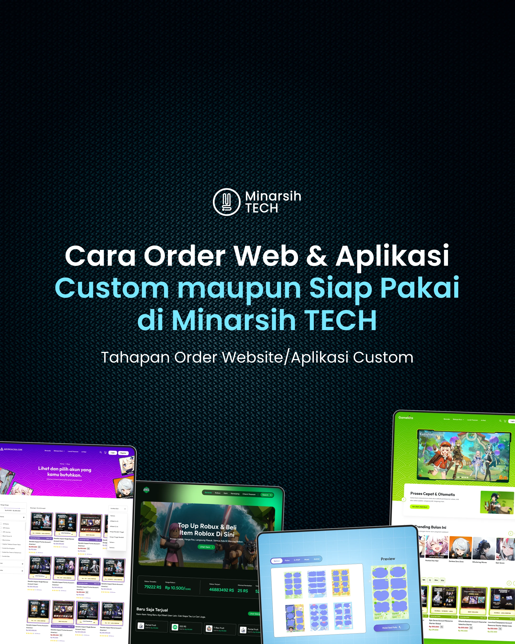 Cara Order Website & Aplikasi Custom maupun Siap Pakai di Minarsih TECH