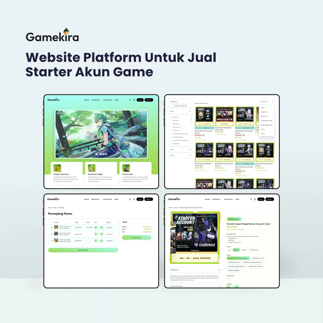 Website Platform Jual Starter Akun Game RPG