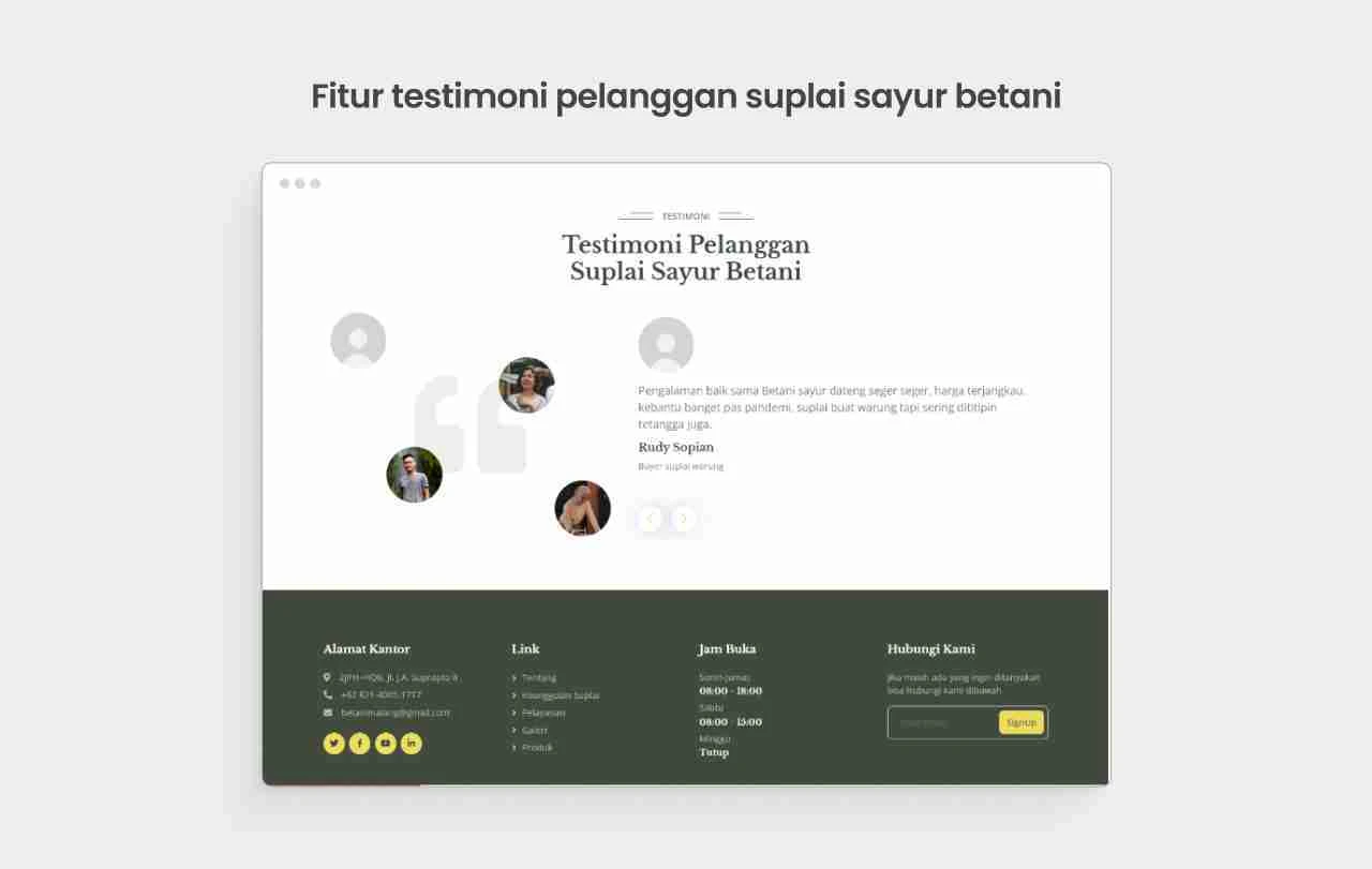 Fitur Testimoni