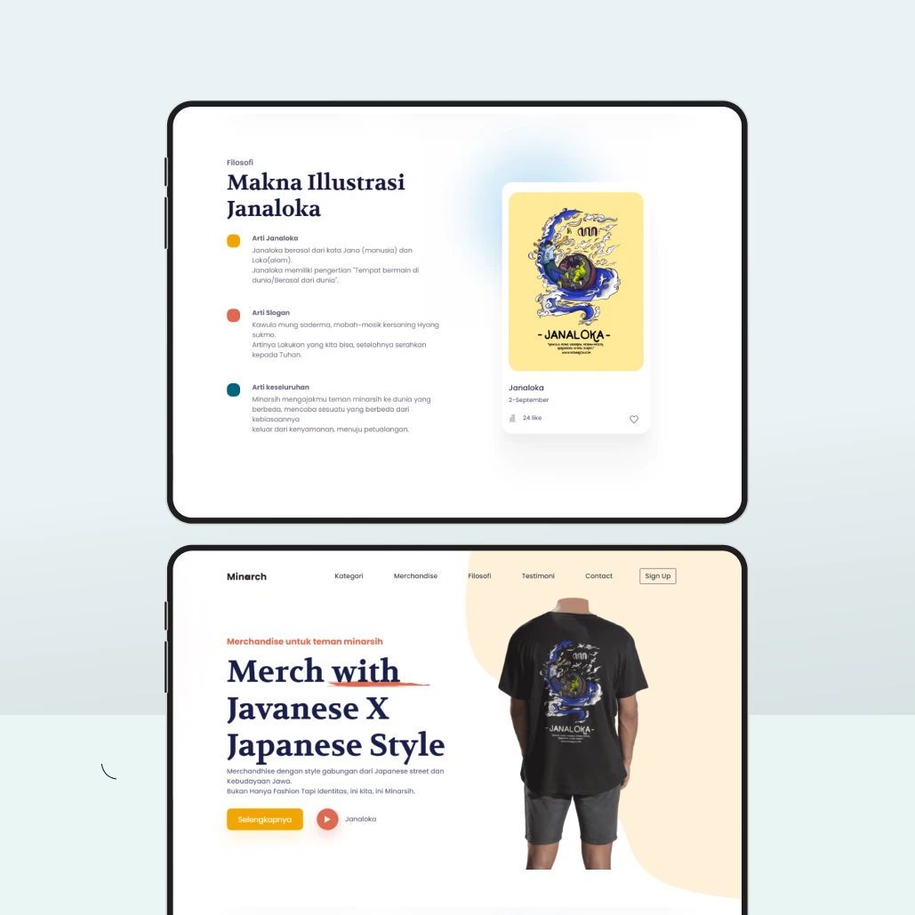 MINARCH (Minarsih Merch) - Website Landing Page